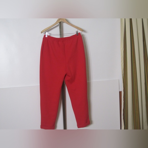 Preloved (worn once) JoeFresh red drawstring straight leg pants with cuffs. - Picture 2 of 6